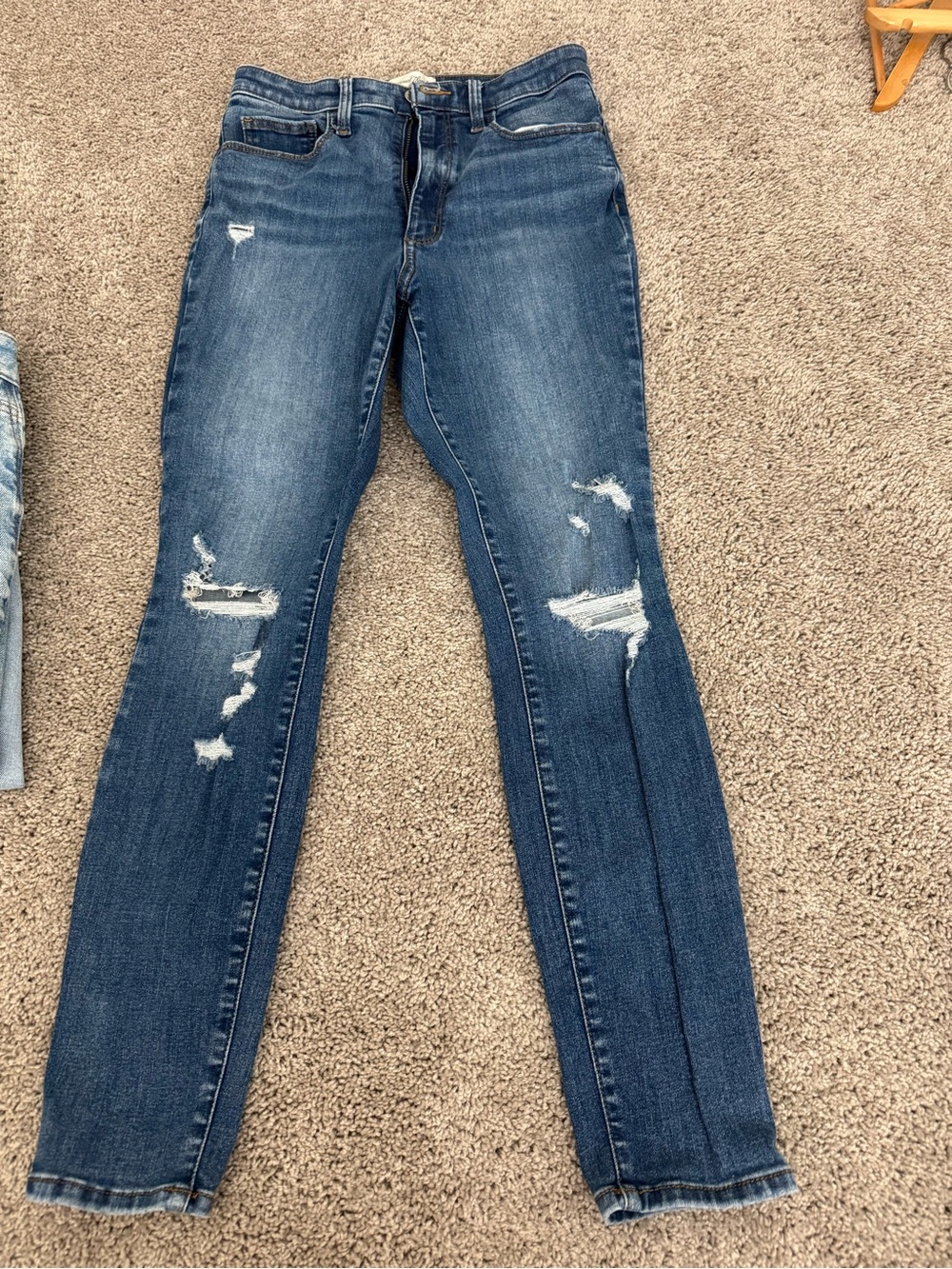 Universal Thread Women's Dark Blue Distressed Skinny Jeans